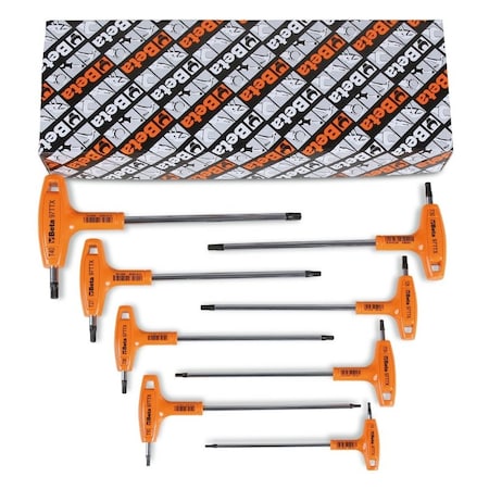 Beta 97TTX Set of 8 T-Handle Torx Key with Ergonomic Handle, T8 - T40 000970808